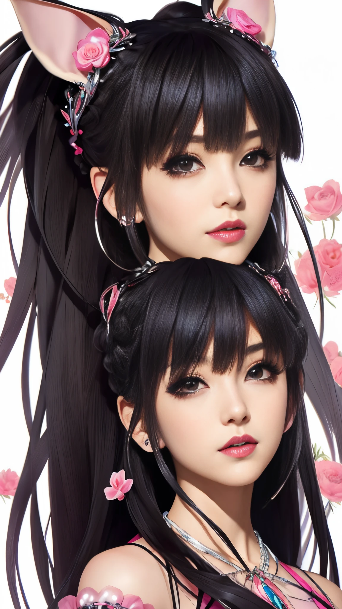 Zhuang people thick painted black clothes Zhuang village thick eyebrows and big eyes family
