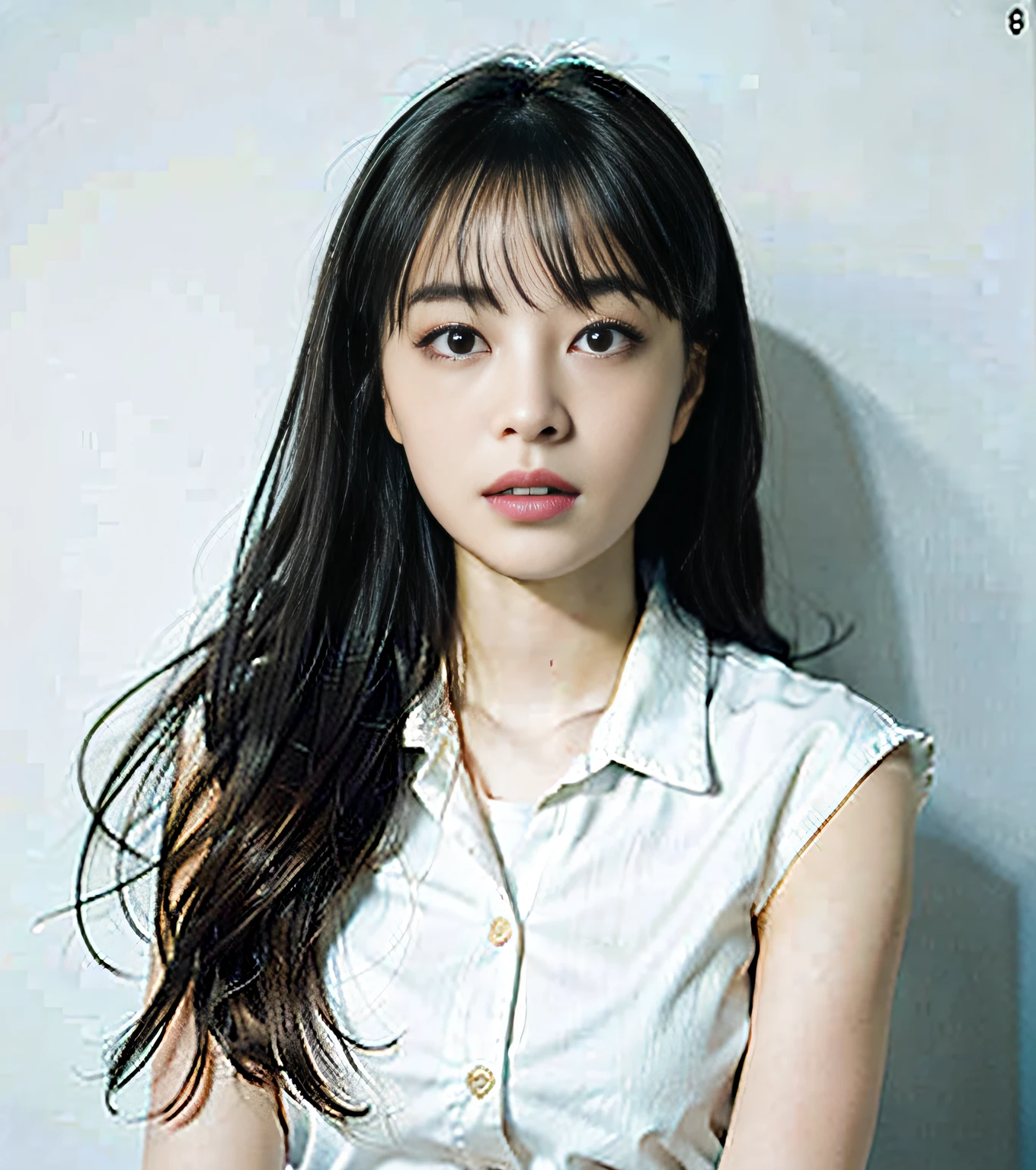 (8k、RAW Photos、Top class star piece：1.2)、(Genuine、Photo genuine：1.37)、Ultra high definition、Ultra-high resolution、girl、1 person、From the waist up、Upper Body、Gazing Eyes、Beautiful face even in the contours、thin、(thin black waist):1.3)、Fine and beautiful skin、Skin Texture、Fluttering Hair、Professional Lighting、human body、Big Breasts、Plain dark background、Expressionless、Are crying、Scary atmosphere、religion、Red eyes、Red color contact lenses、Creepy、Ancient Egyptian clothing、Ancient Egyptian hairstyles、Ancient Egyptian Accessories、Cleopatra vibe