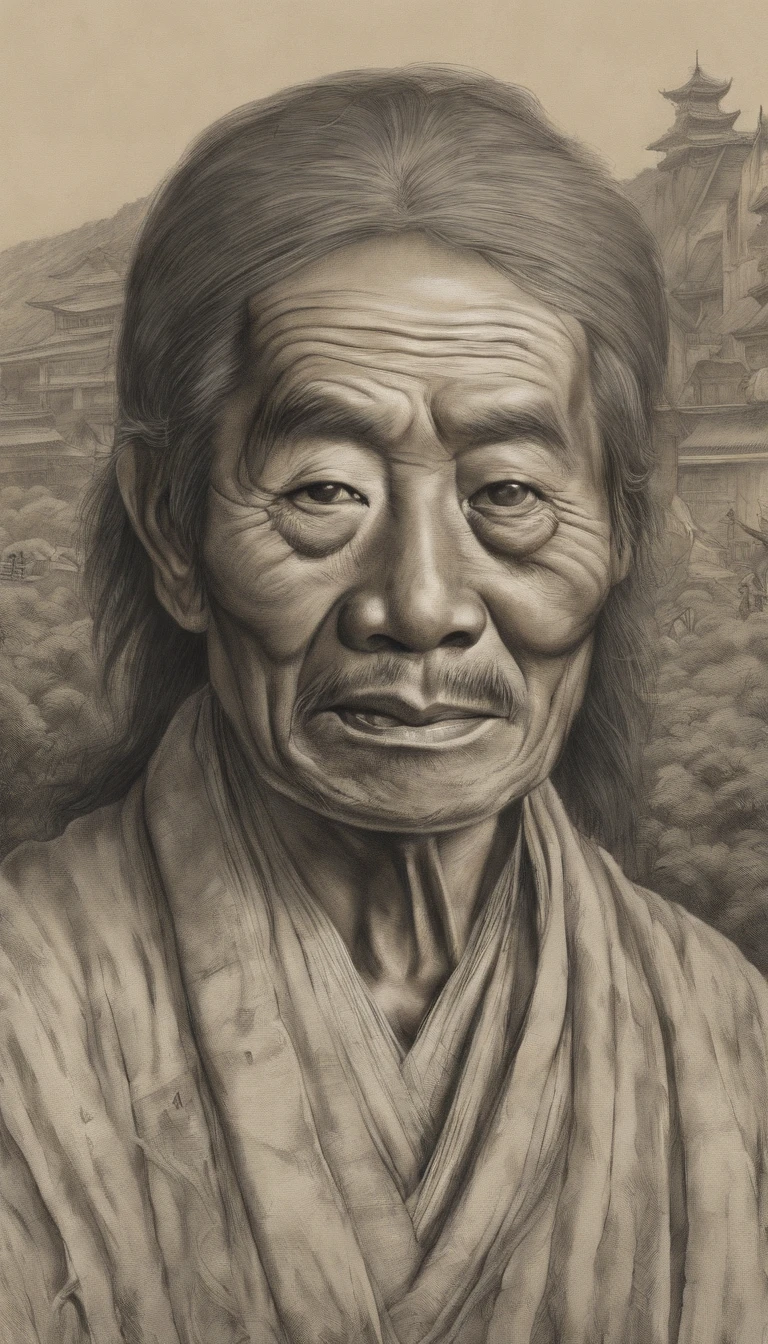 chinese paintings;ink portrait,【immortal】front portrait,Audience visual inspection,Immortal Wind Road Bone,White-haired old man,The eyes are round,There is a sense of oppression,Elegant look。Earthy yellow background,Paper texture。hyper HD, retinas, tmasterpiece, Acura, Anatomically correct, Award-Awarded, high high quality, high detal, super detailing, ctextured skin, Best quality, A high resolution, 1080p, k hd, 4K, 8K, 16k。