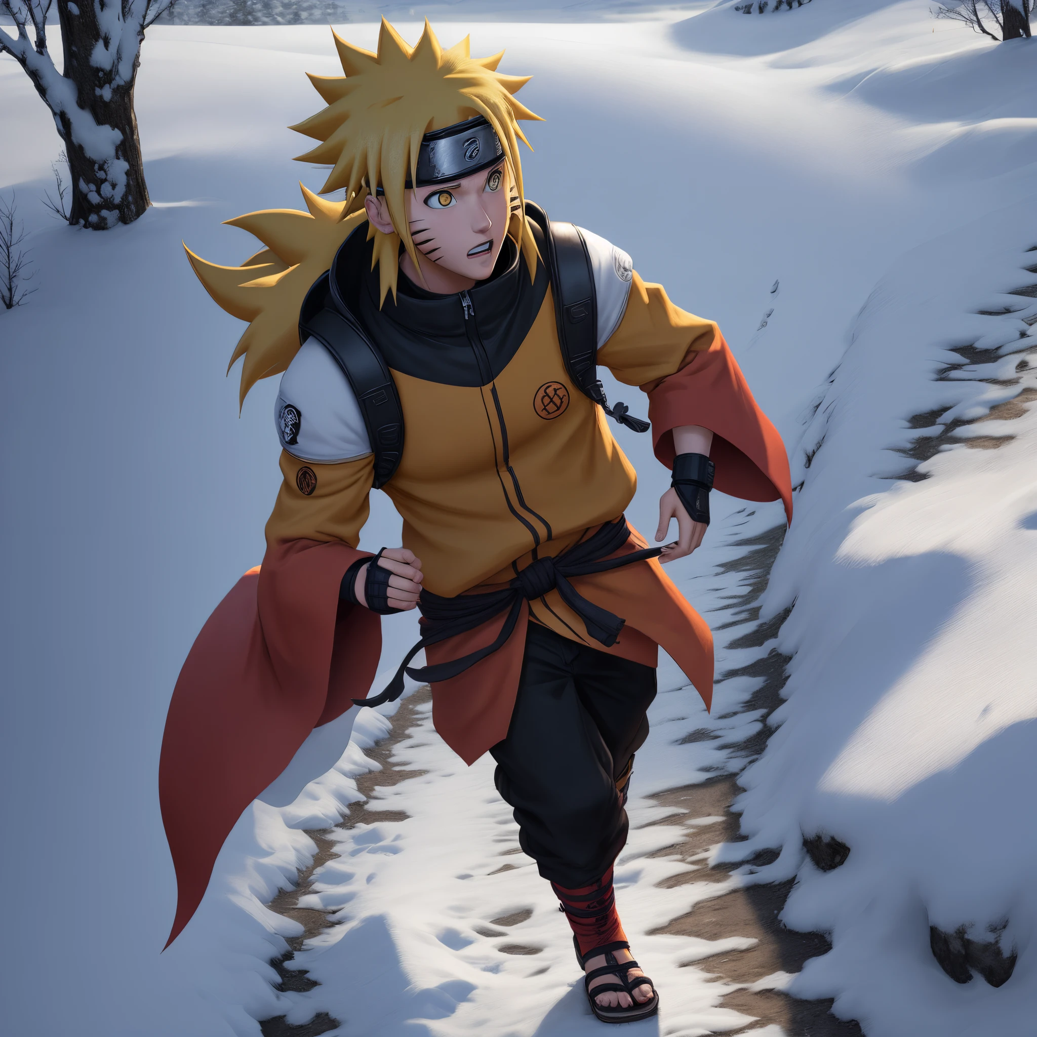 Naruto 4k na neve particulas