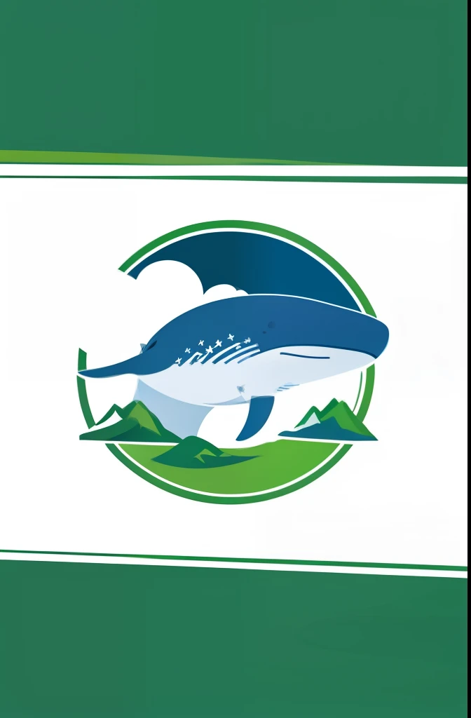 Logo design,Flat drawing,islands,Whale logo green,agricultural products