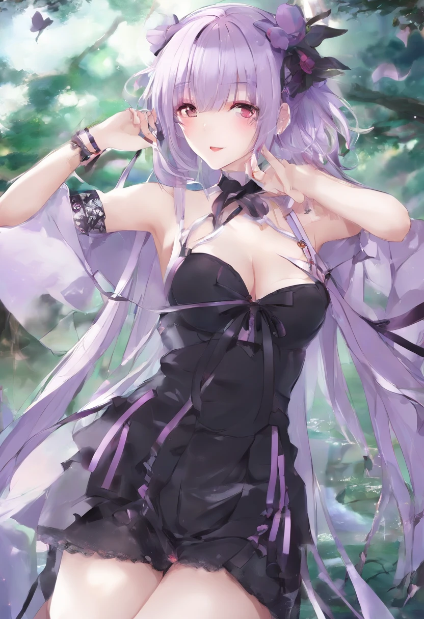1个Giant Breast Girl, (ulzzang-6500:0.7), K-pop idol, YaeMiko, 比基尼, separated sleeves, exposed bare shoulders, with pink hair, long whitr hair, 比基尼, Best quality at best, (painting of a:1.5), (hair adornments:1.35), jewely, a purple eye, 耳Nipple Ring, nedium breasts, torii, SakuraNS, lantern light, depth of fields, 详细的脸, Face focus, ribbons_manicured, (looking at viewert:1.25), Non-traditional witches, Glossy glossy skin, longer sleeves, ssmile, Thick lips, GameCG, hands on lips, east asian architecture, (vague background:1.2), sitted, The upper part of the body, 比基尼