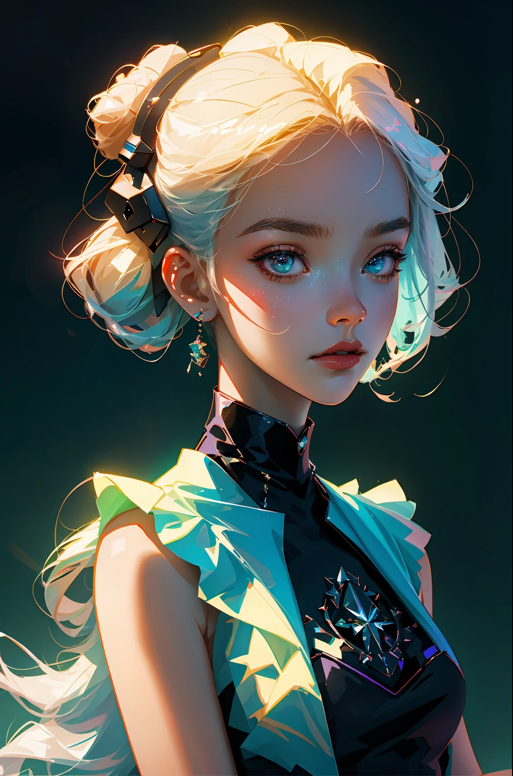 Highest quality,The perfect masterpiece,Perfect artwork,8K,
(Upper Body Portrait:1.5),(front portrait:1.3),Delicate face,close-up lens,
Beauty and dragon,water light reflection,pearl illusion,candy color,Cyberpunk,fashion trend,3s material,high-definition,detail representation,3D,c4d,3D,octane rendering,ray tracing,complex details,animated lighting,C4d,OCrenderer,8k,best quality,