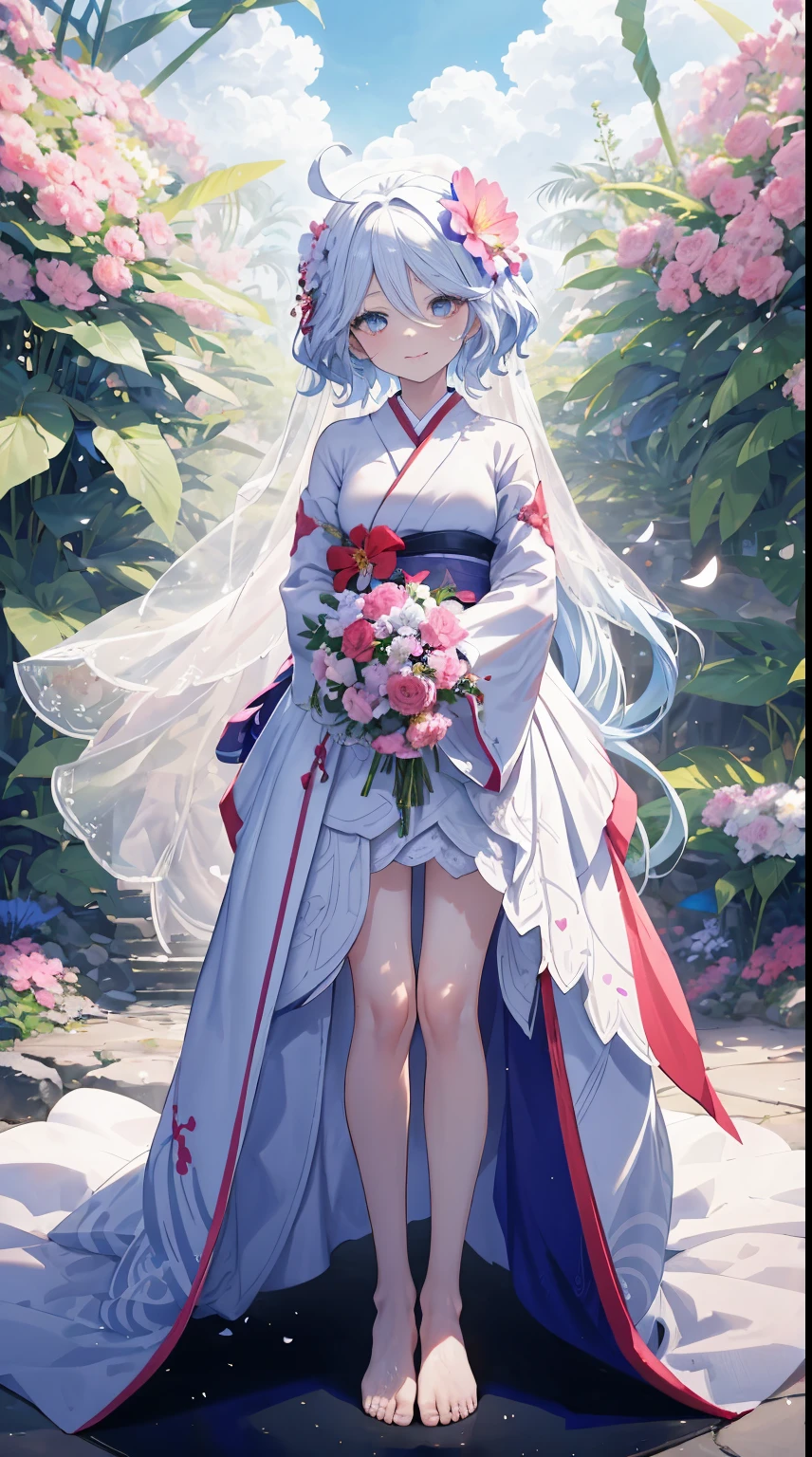 Furina Focalers | genshin impact, master-piece, bestquality, 1girls,25 years old, proportional body, proportional., Wedding Dresses, White Wedding Dress, Long skirt, wedding, ,bara, Standing in the middle of a flower garden, outdoor, wedding, The sky is beautiful, In a paradise of love and happiness............................................................................, The bride wears a Japanese dress and a seductive smile............................................................................, The passage of time stops at theirs............................................................................, On this wedding day of love and happiness............................................................................, Bright and beautiful flowers, Holding it in her hands symbolizes the envelopment of love............................................................................, Love and friendship through the transmission of flowers, In a paradise of love and happiness............................................................................, A bride in a yukata wearing a masika............................................................................, It is a form of beauty and elegance............................................................................, Show your spouse your heart..........................................................................., In a paradise of love and happiness............................................................................, Kochikugisa is the tree of new beginnings............................................................................, And their love and affection........................................................................., And suck a lot of love............................................................................, Flowers represent love and peace............................................................................, In a paradise of love and happiness............................................................................, View viewers from the front., Thigh strap, Head tilt, bored, 10, 10, HD, slight smile,
