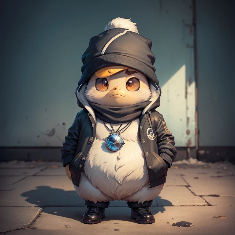 ​masterpiece、top-quality、cartoon-penguin,Rockhopper penguins、adult penguin、smart、being thin、Male、penguin beak、Don't wear a hat、full bodyesbian、facing front、putting headphones on your head、