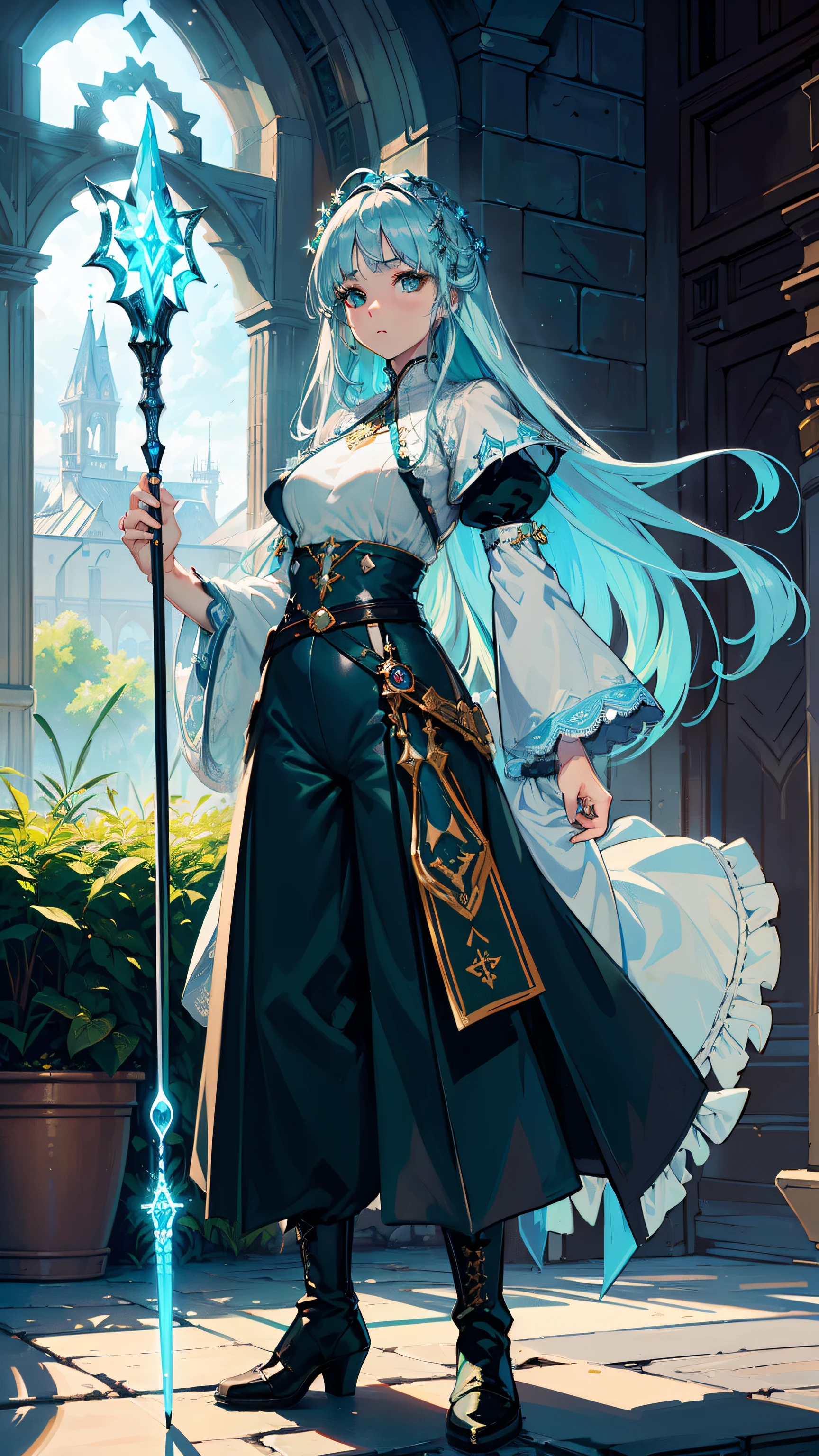 score_9, score_8_up, score_7_up, source_anime, full body, Dark Elf, Female, (dark skin:1.3), (Tall height:1.3), Slender, Small Breasts, Long Braids, Silver Hair, Pointed Hat, Robe