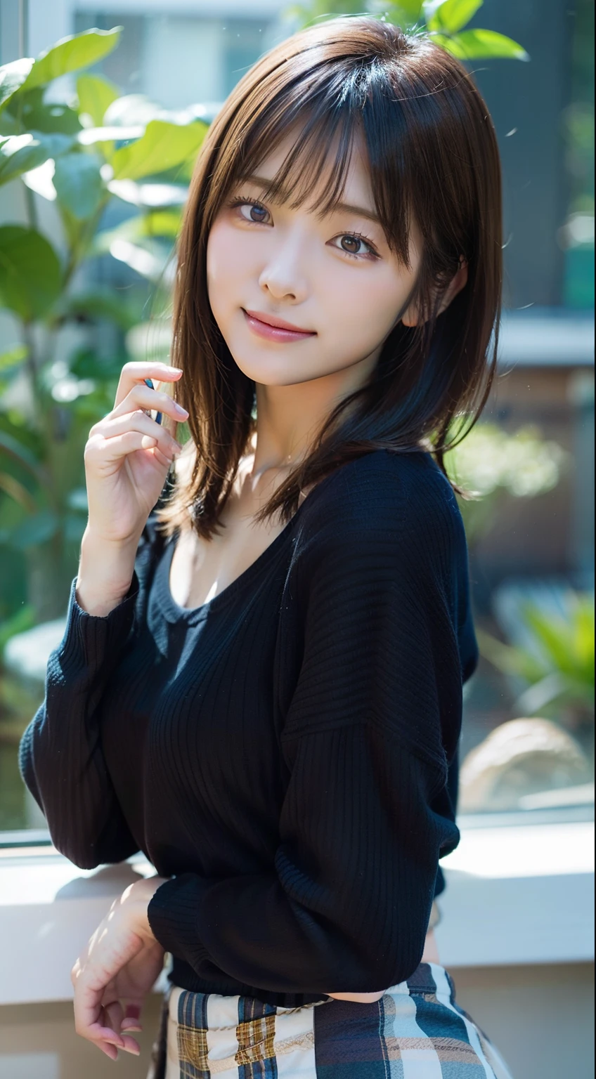 One girl, Laughter, (((Small breasts))), (((Bokeh))),Depth of written boundary, Cute face, Focus on the viewer, masterpiece, Too many model shoots,Full-body portrait in proper clothes, Sexy pose, ((8k 、RAW Photos、highest quality、masterpiece)、High Definition RAW Color Photo Pro Photo、(Realistic、Photorealism:1.37)、(highest quality)、(Best Shadow)、(Best illustrations)、超A high resolution、Combining 8K wallpapers and high-definition CG、Physically Based Rendering、Cinema Lighting)
