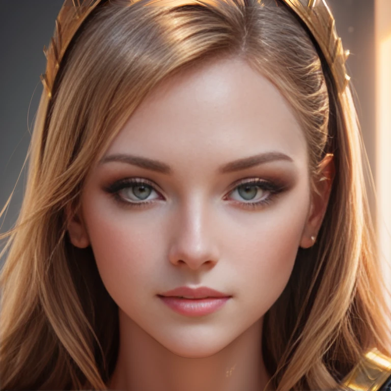a beaut , closeup face, face illuminated by bright light, face full of confidence and concentration, The perfect female face, Деталь 8k, photo realistic style, sharp-focus, Professional lighting, The painting is built according to the rule of the golden ratio