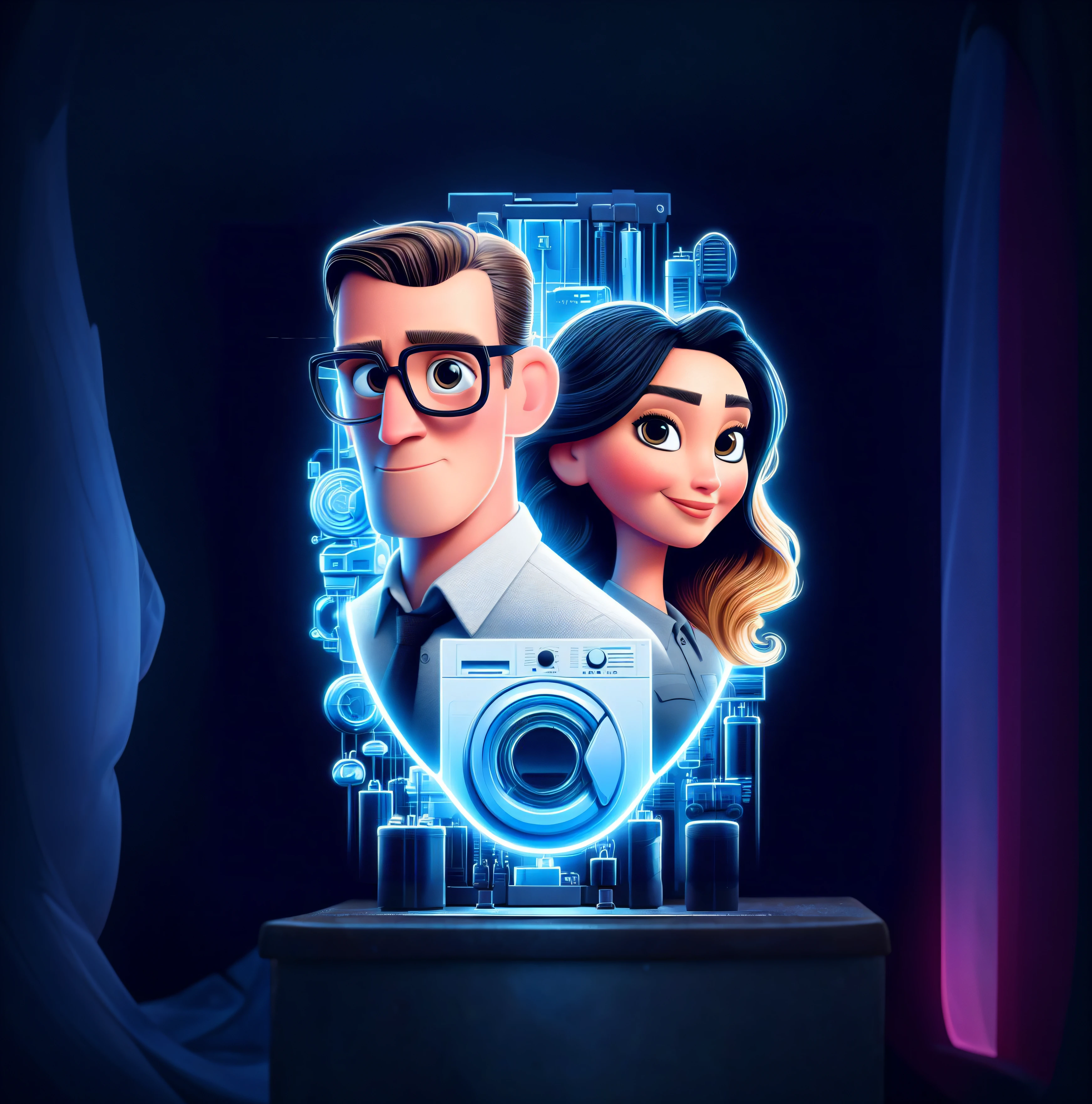 a cartoon character of a man and woman with a camera, animated film, 3 d animated movie, animated movie, promotional art, superliminal 8 k uhd, pixar portrait, movie artwork, key art, pixar and disney 3d style, pixar art 3d, pixar portrait 8 k photo, movie promotional image, pixar splash art, disney pixar 3d style