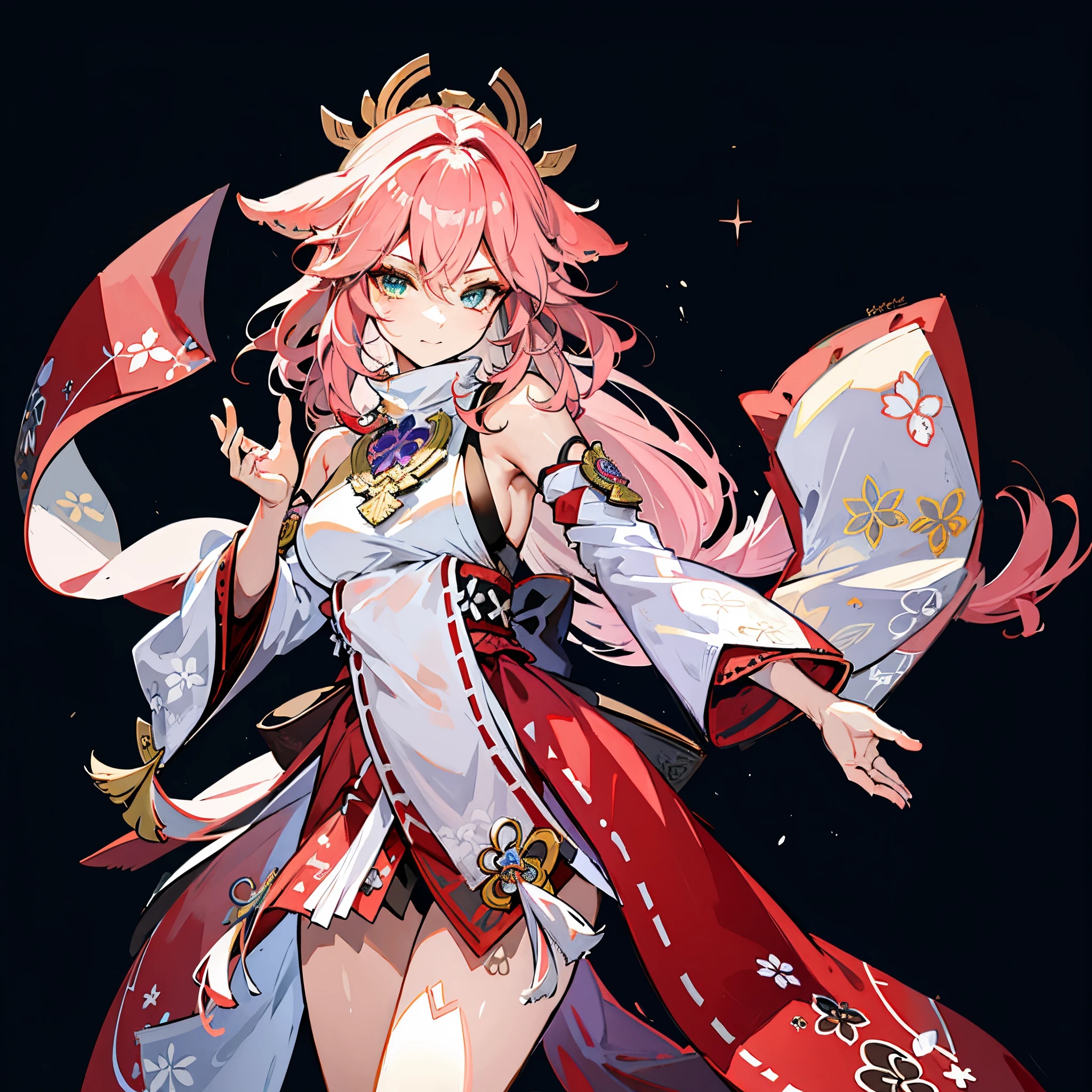 (masterpiece, best quality) samira \(league of legends\), league of legends, absurdres, highres, 1girl, arm tattoo, arm up, arms up, bare shoulders, black background, braid, brown hair, closed mouth, dual wielding, eyepatch, green eyes, gun, handgun, holding, holding gun, holding sword, holding weapon, holster, holstered weapon, long hair, midriff, mole, mole above mouth, navel, solo, sword, tattoo, weapon (good anatomy), leans against the wall with her head slightly bowed