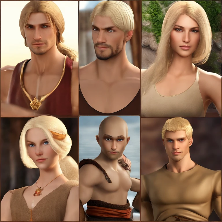 Osferth is tall and lean but muscular, with sandy blonde hair styled in a bowl cut. he has bright blue eyes and dresses like a medieval monk. Turi is short and slim but has curvy breasts and hips. she has long pale gold hair and soft brown eyes. she wears light sundresses,null,Osferth is tall and lean but muscular, with sandy blonde hair styled in a bowl cut. he has bright blue eyes and dresses like a medieval monk. Turi is short and slim but has curvy breasts and hips. she has long pale gold hair and soft brown eyes. she wears light sundresses,face,photo