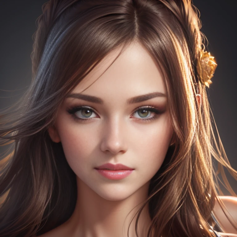 Portrait of a Beautiful Woman, The perfect female face, photo realistic style