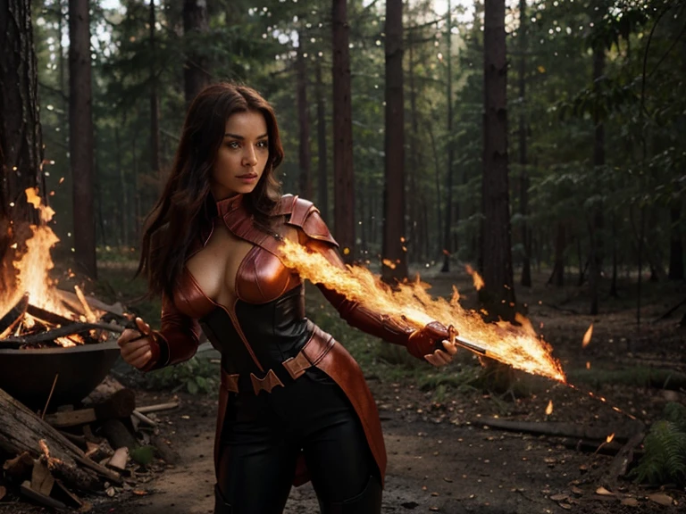 A women with the fire superpower in the forest

The prompt "A woman with the fire superpower in the forest" could inspire a variety of creative works, such as a short story, a comic book, or a script for a film or video game. The character could be a guardian of the forest, using her fire manipulation abilities to protect the natural environment from threats. Her powers might involve controlling flames, generating heat, or even harnessing microwave energy. The story could explore the challenges she faces in wielding such a powerful element, the responsibility that comes with her abilities, and the impact of her actions on the forest and its inhabitants.

This prompt offers an opportunity to delve into themes of power, nature, and the balance between protection and destruction. It could also explore the character's personal journey, her relationships with other characters, and the moral dilemmas she encounters. The setting of the forest provides a rich backdrop for the narrative, offering opportunities for vivid descriptions of the natural world and the interplay between fire and the environment.

The prompt could also be used to generate discussions about the portrayal of fire-related powers in fiction, considering both their visual appeal and the practical implications of using such abilities in combat scenarios[4][5].

Citations:
[1] A Girl Destined to Be the Protector of a Sacred Forest Who Masters 4 Powerful Elements https://youtube.com/watch?v=SrOL6kmHmno
[2] Fire Manipulation | Superpower Fanon Wiki - Fandom https://superpowerfanon.fandom.com/wiki/Fire_Manipulation
[3] Fire Manipulation - Superpower Wiki - Fandom https://powerlisting.fandom.com/wiki/Fire_Manipulation
[4] Firestar (Marvel Comics character) - Wikipedia https://en.wikipedia.org/wiki/Firestar_(Marvel_Comics_character)
[5] [General] Pyrokinesis and fire related powers are often times pointless in combat. - Reddit https://www.reddit.com/r/CharacterRant/comments/11nyteq/general_pyrokinesis_and_fire_r