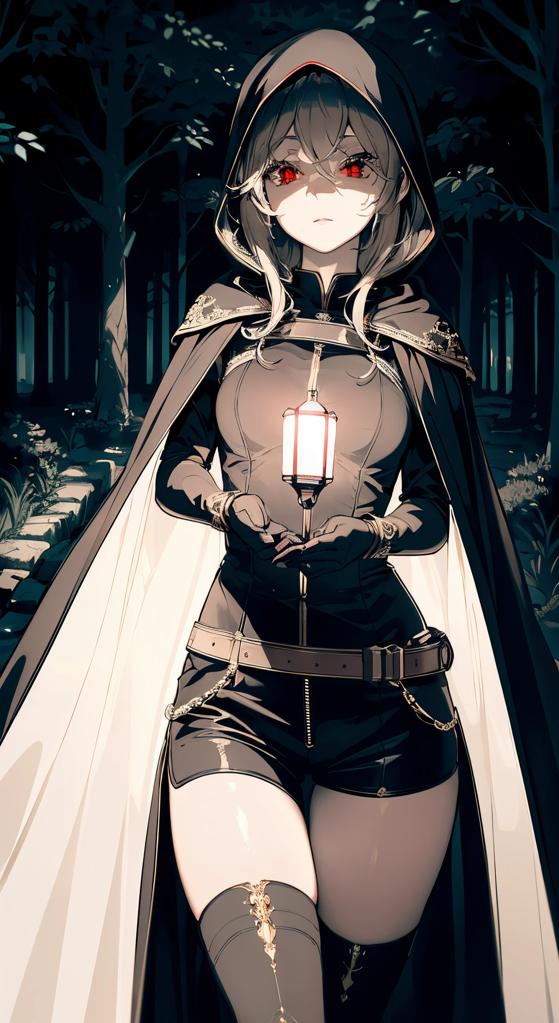 red eyes, (masterpiece, best quality, ultra-detailed), high contrast, (best illumination, an extremely delicate and beautiful), ((cinematic light))