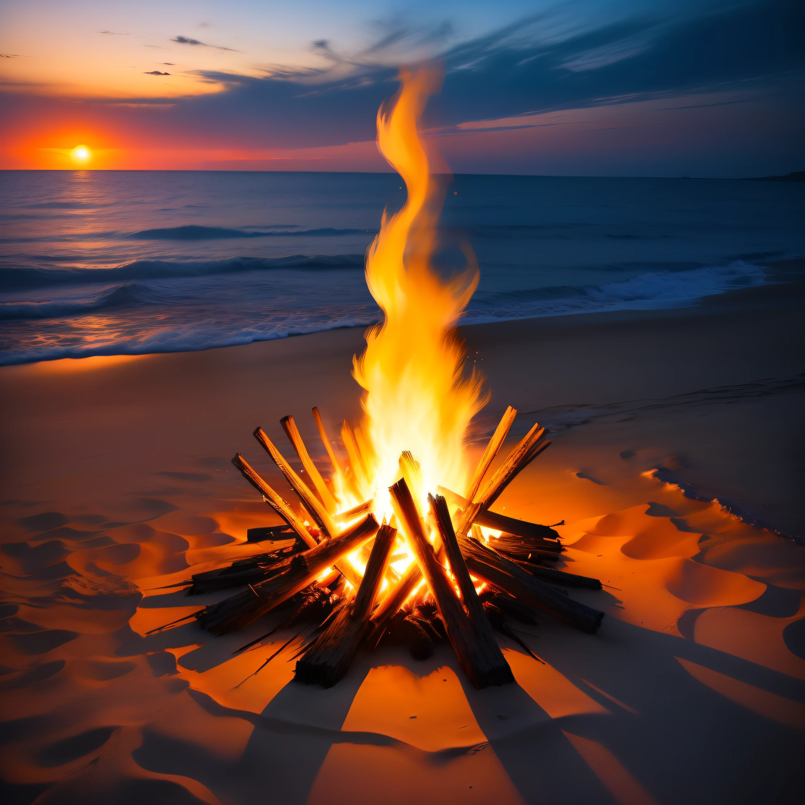 Sea Moon Bonfire Friends