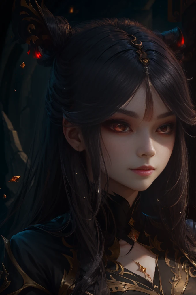 Vampire Girl , Masterpiece, ,(独奏:1.1), a perfect face, (vivid lighting:1.2),beautiful detail eyes, extremely detailed face, perfect  lighting,Masterpiece, Best Quality, 1girl, pale skin, hairlong, 20years old , red eyes, fangs, A glass of blood in his hand, Complex hairstyle, vampire fangs, open mouth, sharp teeth, vampire fangs, in full height , seductive position, upper-body, ssmile, blushful, En plein air, jour, Simple background, blue skies,hairlong, The sky, temple, looks at the viewer, ladder, mountain, Gloomy lighting, facing the viewer,vivid eyes