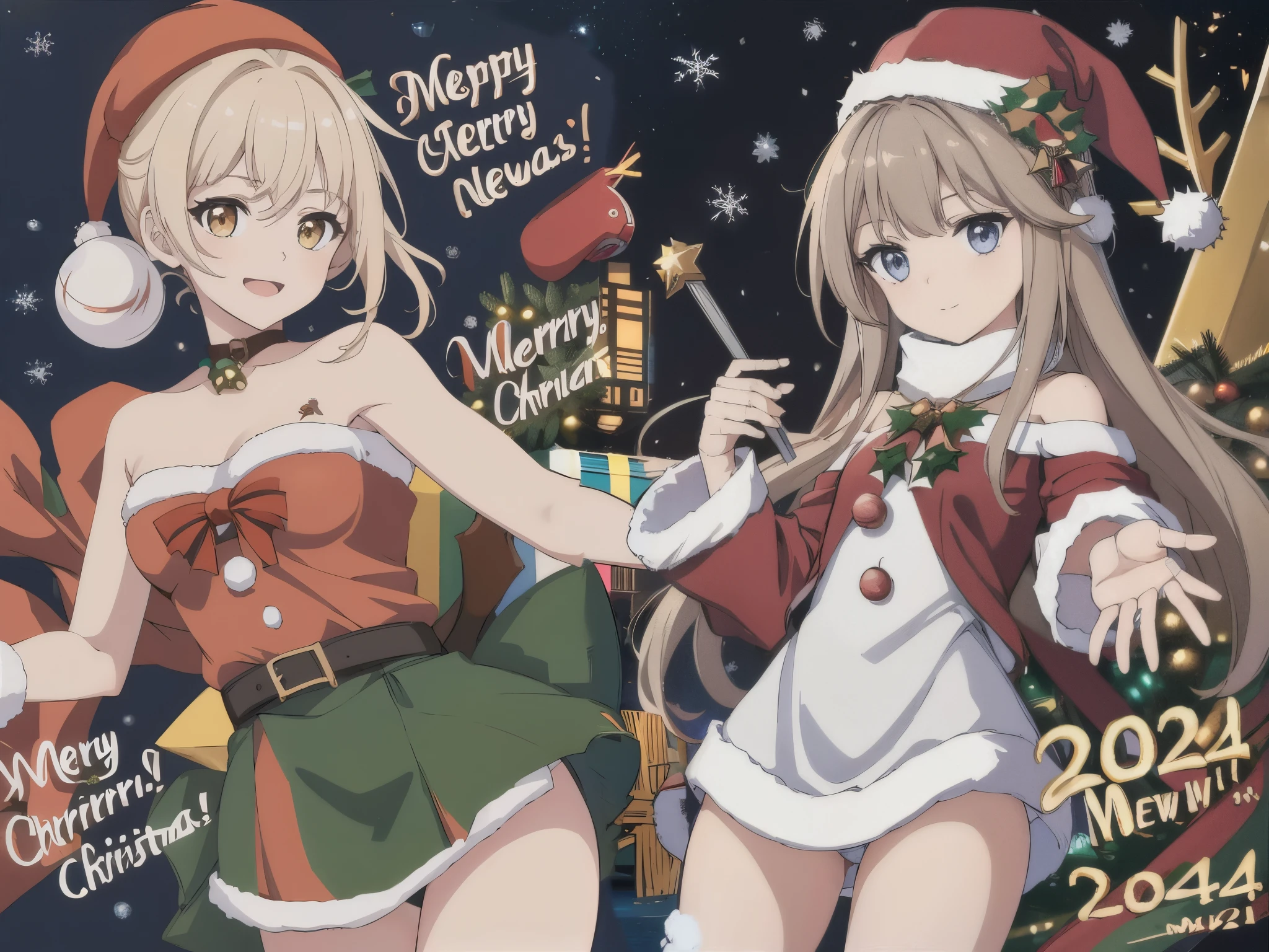 New year, 2girl,