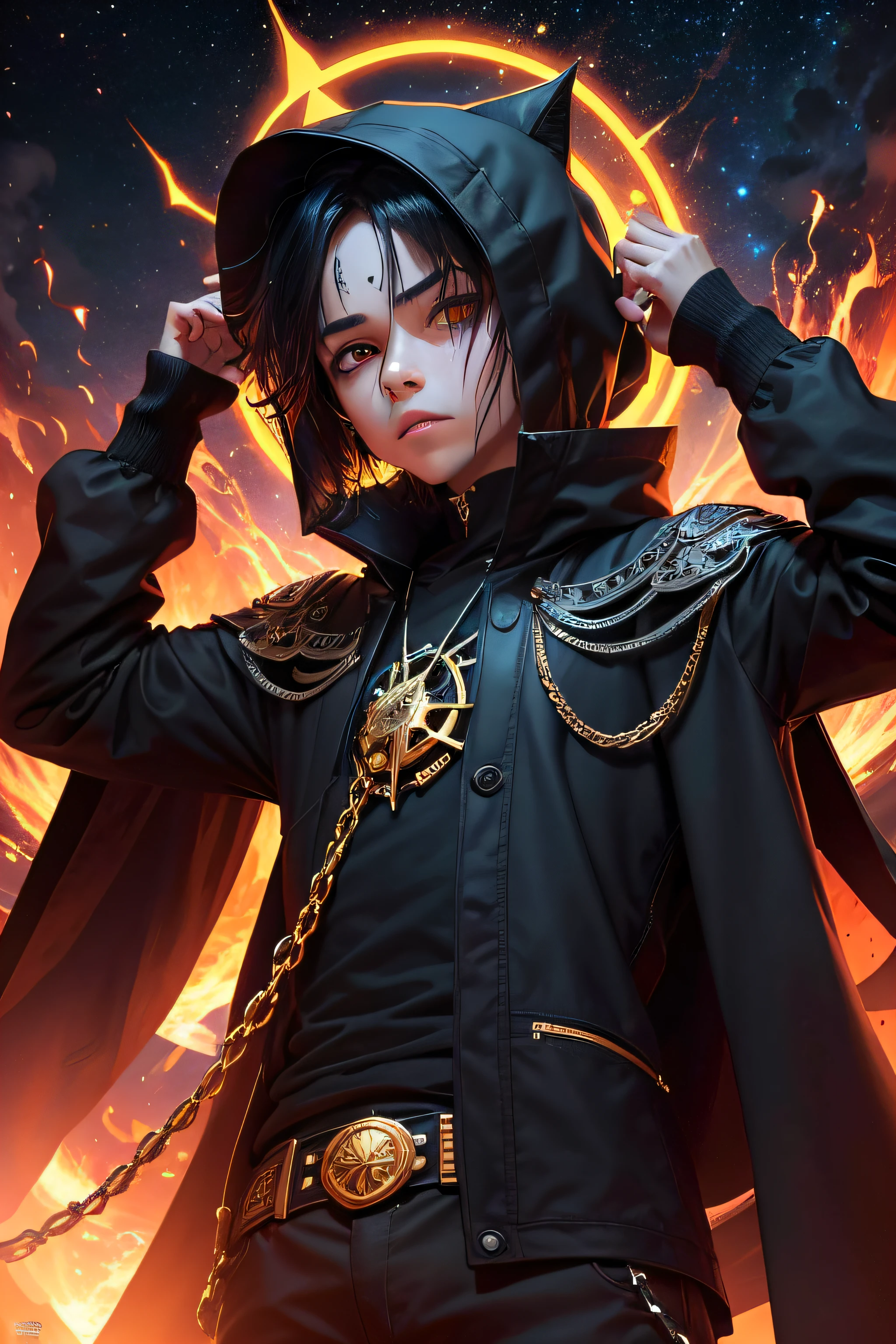 imagen para usar para una portada de un disco de musica trap-electro que sera subido a youtube... trap, poder, infierno, MUSICA, dark BOY, dinero Arte abstracto,(Shinigami ), (Temas negros:1.1), Tema de oro, Great Red Scythe of Death, estrella oscura,Skelleton, Cadenas, Tarot, facingviewer, el alien predator mas poderoso que existe ultra, aniquilador de galaxias, creador de super novas en Supernova explotando creando millones de galaxias y naves nodrizas, carta, tarjeta