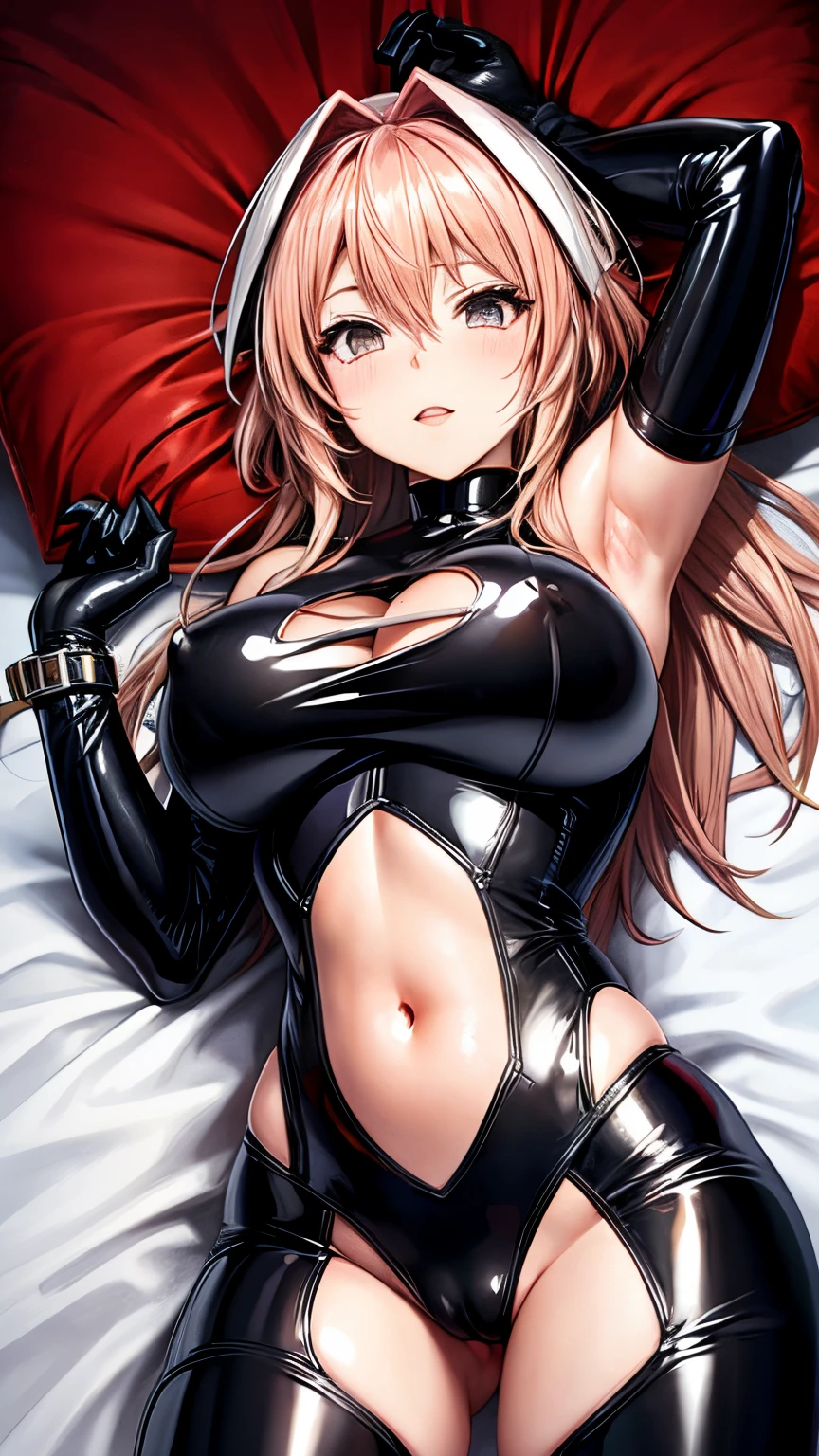 Astolfo, pussy, Tight black latex suit, enormous breasts
