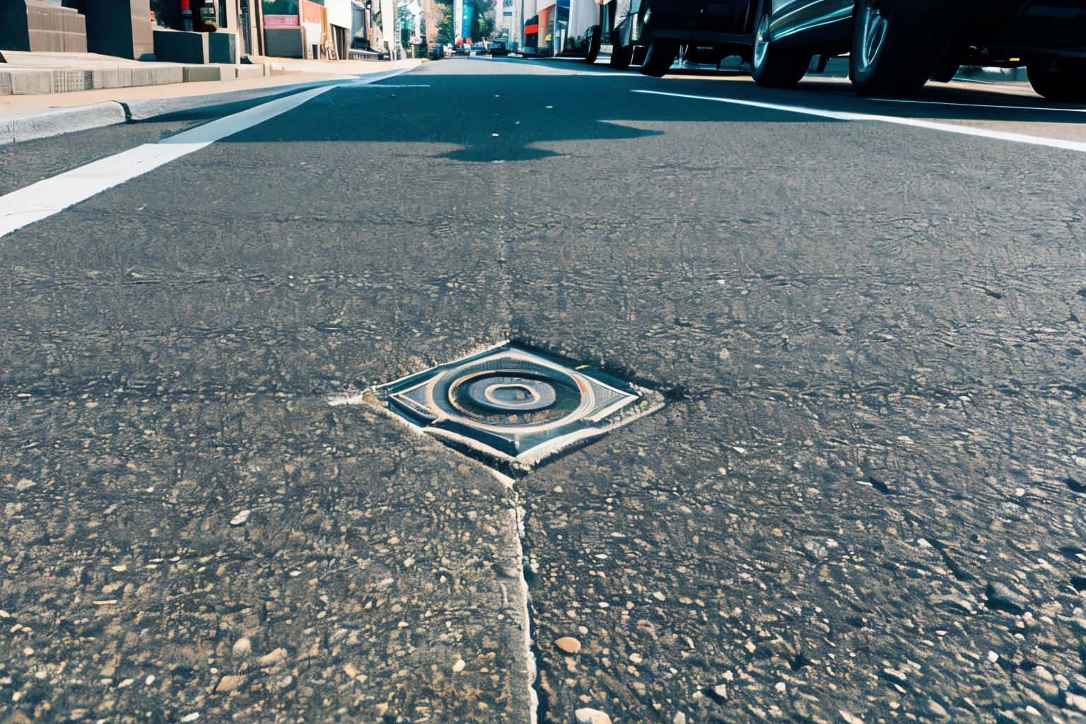 main street、low angles、Close-up、ground level