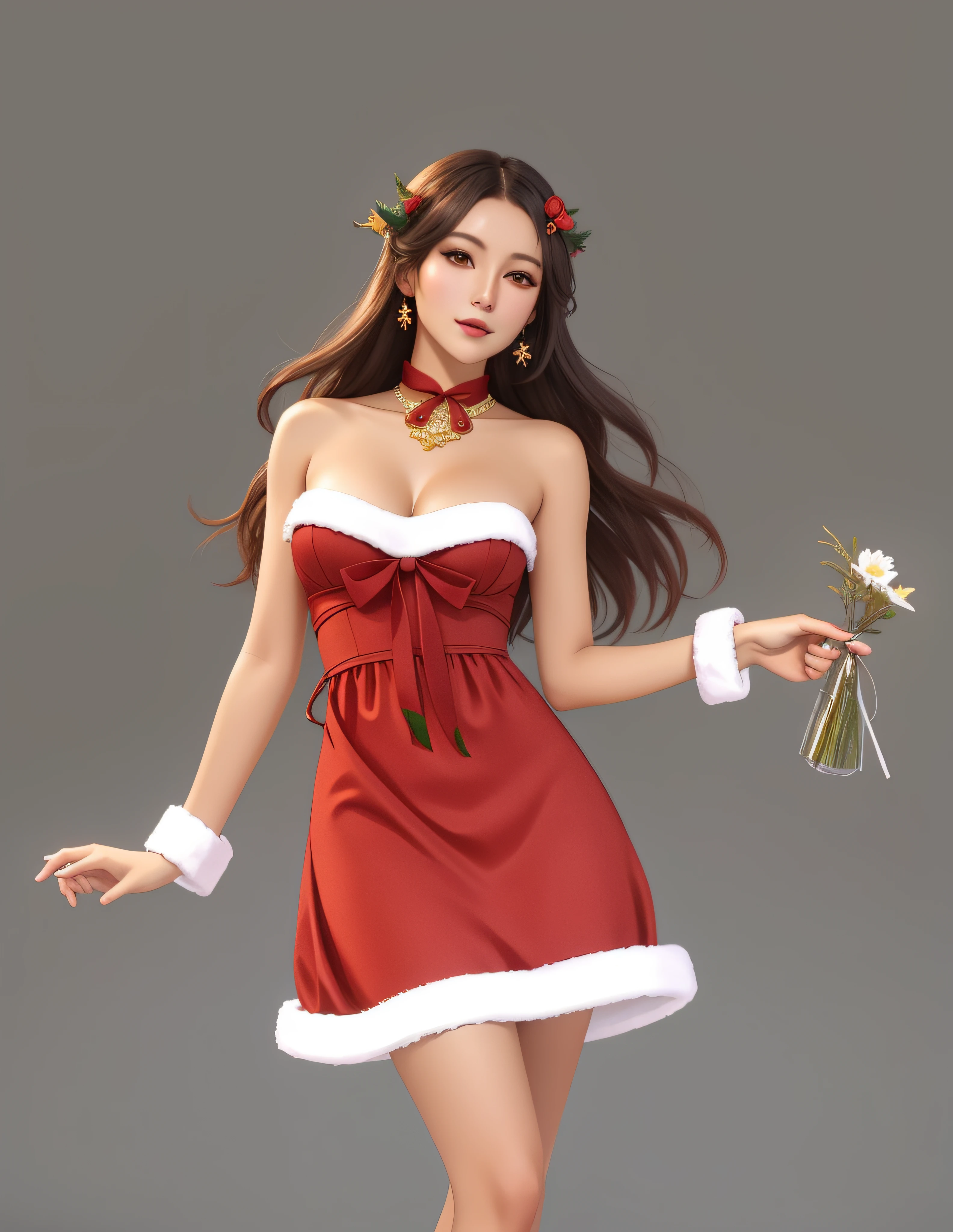 A man in a Christmas dress、Close-up of woman extending her hand, Keda, Popular topics on cgstation, render of april, deviantart art station cgscosiety, gas station trends, style artgerm, Brown tanned skin, Katarina, Taoist painting, Ross Painting 1. 0, girl, most models | Art germ, vacation, it was
