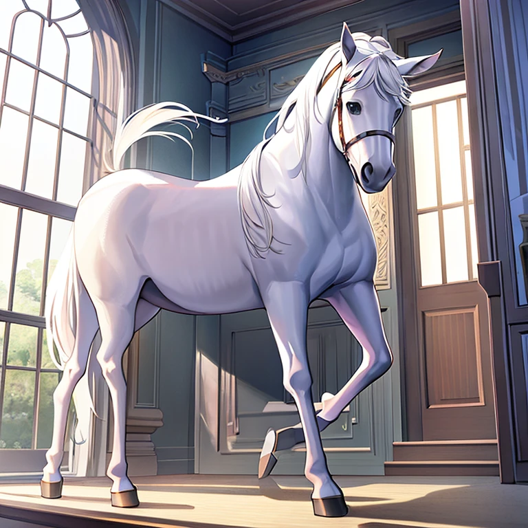 (masterpiece, Best quality:1.2), Draft stallion with huge erected penis ejaculate