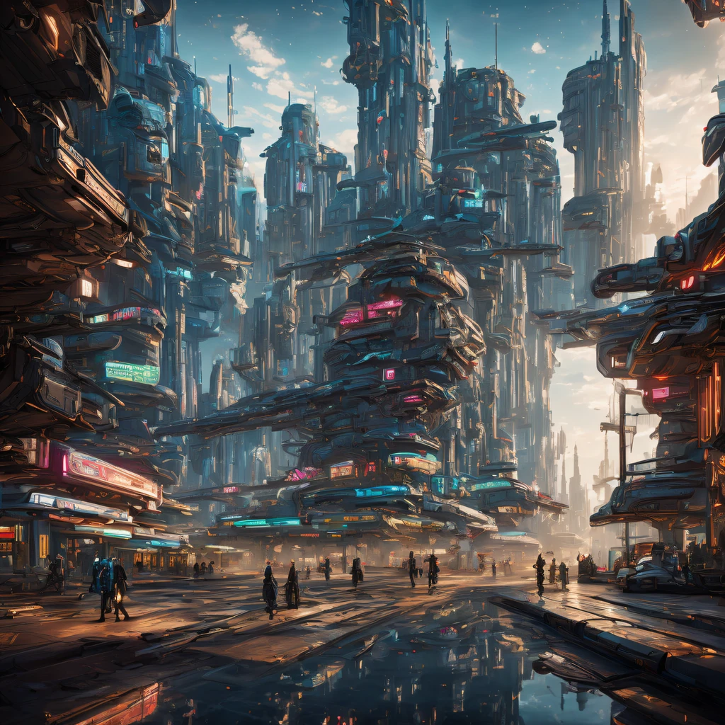 The best images, (8K, RAW photogr, actual), trains, the milky way express, futuristic vehicle, Transformers steel train，optimus prime train，Lite version, iridescent metal plating, Detailed and delicate depictions and gorgeous and dynamic painting techniques, background galaxy, magnificent view, professional flame，ultra-realistic realism，futuristic train fantasy，Surreal dreams，Surrealism art fantasy style，Epic digital fantasy art style，lute，HighDynamicRange，Beautiful sci-fi art, Sci-fi train digital art illustration, Digital Cyberpunk Art, science fiction digital painting, futuristic digital painting, futuristic concept art, Sci-Fi Galaxy Train Cyberpunk, The landscape in front of cyberpunk alien utopia, science fiction digital art, Advanced digital cyberpunk art, dreamy cyberpunk girl