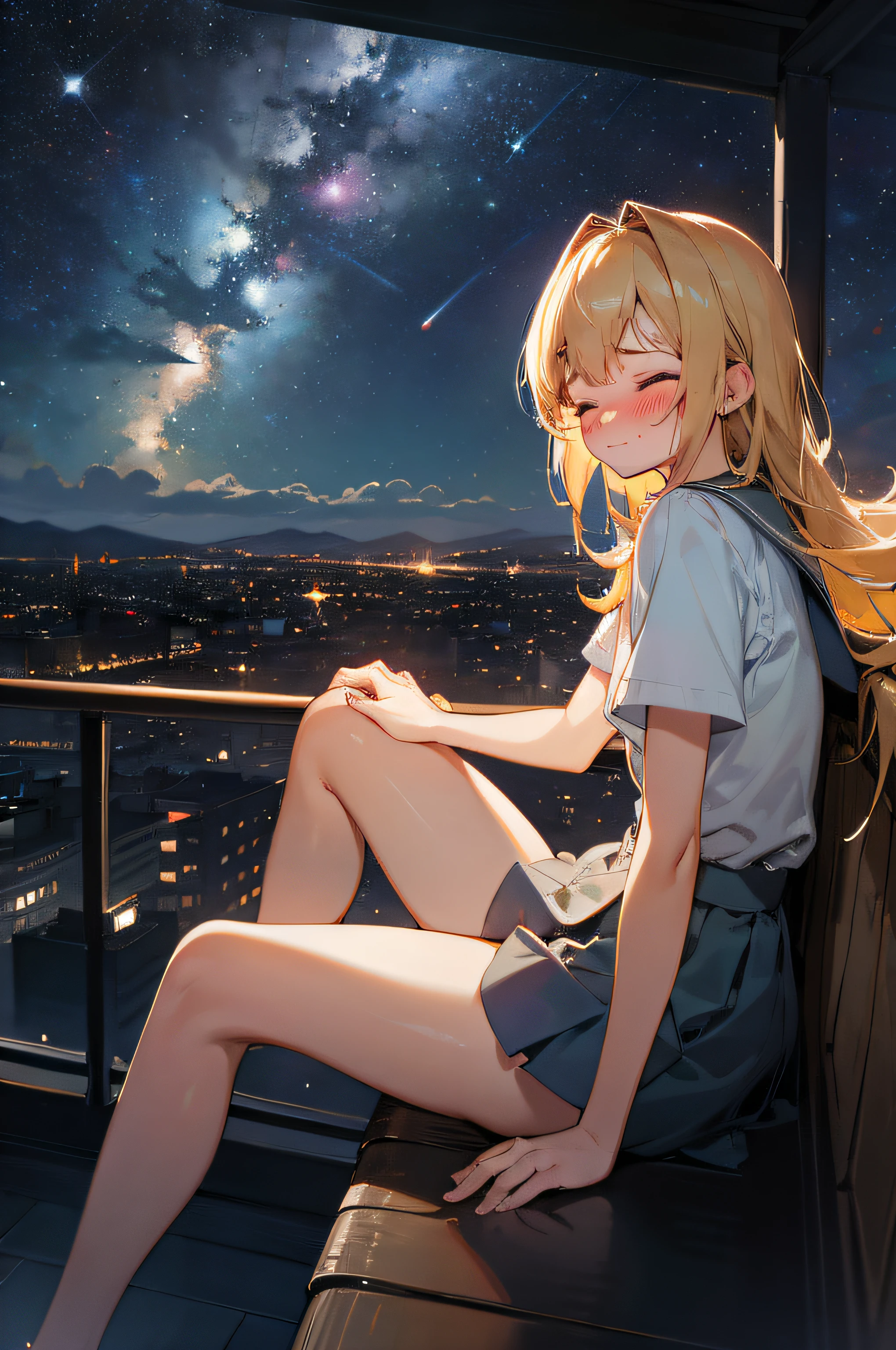 closed eyes, beautiful face, blush, blushing, embarrassed