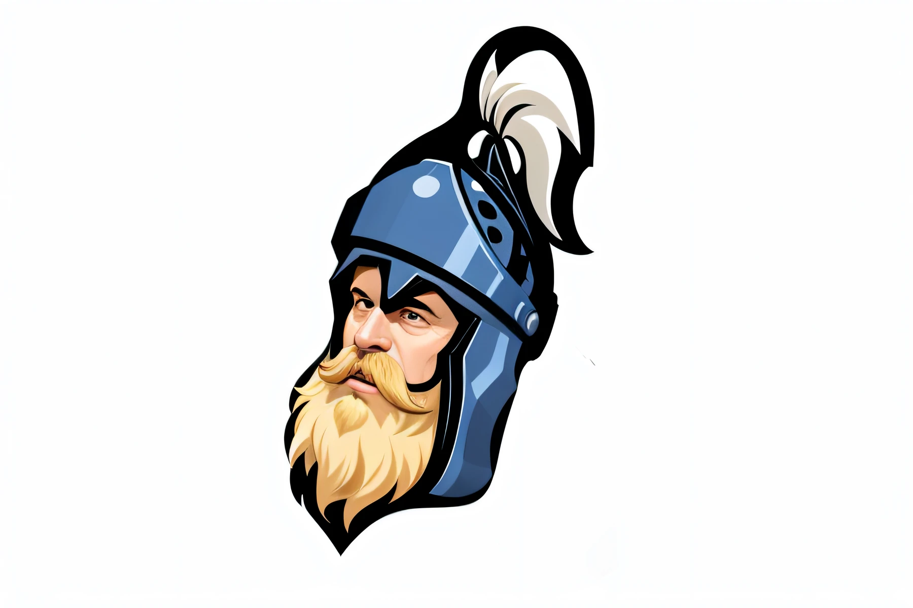 relaxed man, blonde beard, helmet on head silver. clear realistic face.