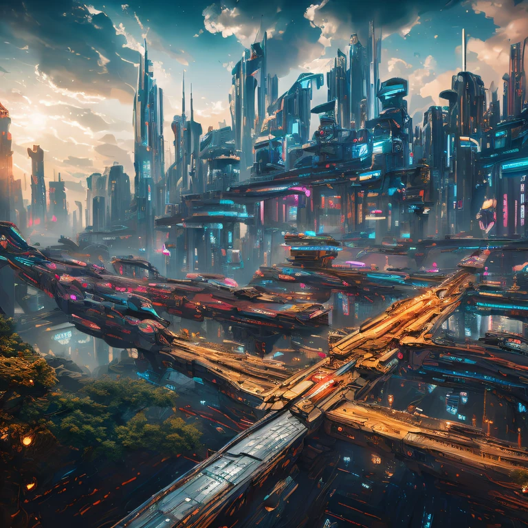 The best images, (8K, RAW photogr, actual), trains, the milky way express, futuristic vehicle, Transformers steel train，optimus prime train，Lite version, iridescent metal plating, Detailed and delicate depictions and gorgeous and dynamic painting techniques, background galaxy, magnificent view, professional flame，ultra-realistic realism，futuristic train fantasy，Surreal dreams，Surrealism art fantasy style，Epic digital fantasy art style，lute，HighDynamicRange，Beautiful sci-fi art, Sci-fi train digital art illustration, Digital Cyberpunk Art, science fiction digital painting, futuristic digital painting, futuristic concept art, Sci-Fi Galaxy Train Cyberpunk, The landscape in front of cyberpunk alien utopia, science fiction digital art, Advanced digital cyberpunk art, dreamy cyberpunk girls