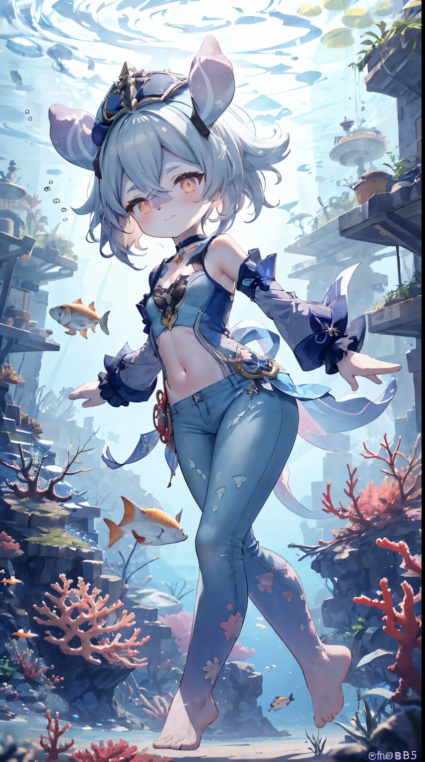 Melousine | genshin impact, master-piece, bestquality, 1girls,25 years old , proportional body, proportional, Show your , Long Jeans, crop top, choker, The sea below is full of beautiful colorful corals.. including powerful sea creatures Meet beautiful fish, both big and small.. Including fragile corals., The underwater waters are also home to colorful and unique corals.. Brightly colored sea mushrooms were found floating in the currents.. It is like the mysterious science of geography under the sea.., Diving in this underwater city is a happy and healthy experience.. You will fall in love with the beauty of the underwater world that never ceases to amaze you.. ,bara, The sky is beautiful, Looking at the viewer from the side, Thigh strap, Head tilt, bored, 10, 10, HD, slight smile,