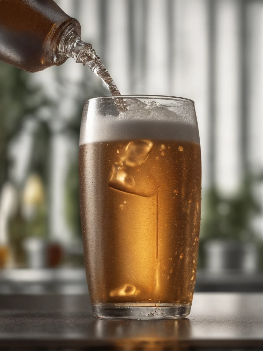 popping can of soda, (photorealistic), (3D rendering), octane rendering, ultra-detailed, studio lighting, bokeh, HDR, high-res, liquid simulation particle effects, reflections, sharp focus, professional, label of the soda clearly visible, accurate highlights and shadows, hyper-realistic texture, accurate depth of field, realistic bubbles floating on top of the water, hyper-detailed condensation drops, the glass and the can accurately rendered with materials and reflections, dynamic lighting to enhance the mood, sparkling droplets of water