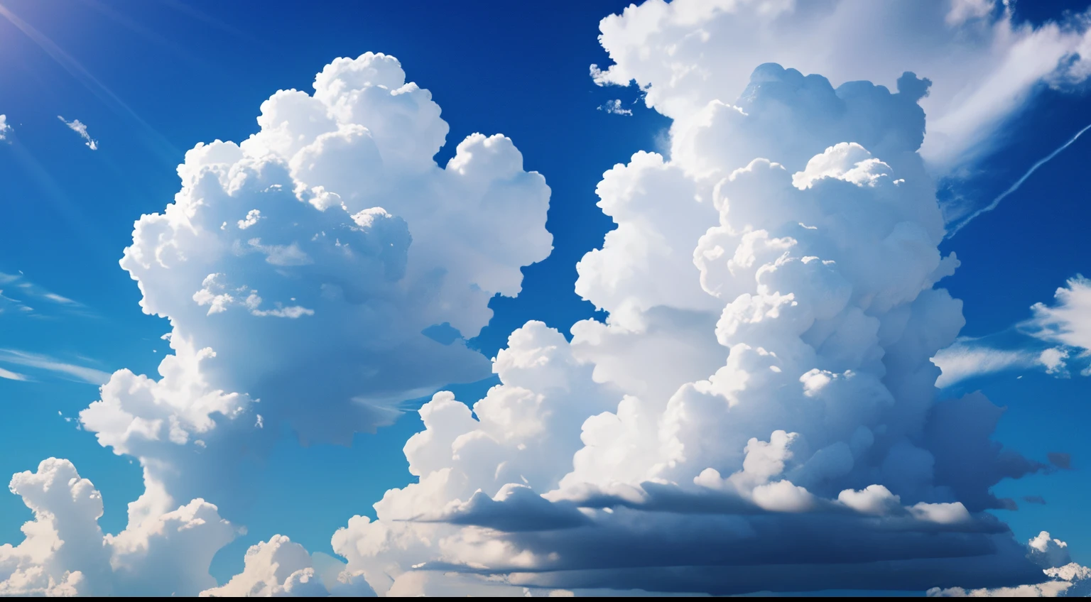 bluesky,white cloud,yama,aqua