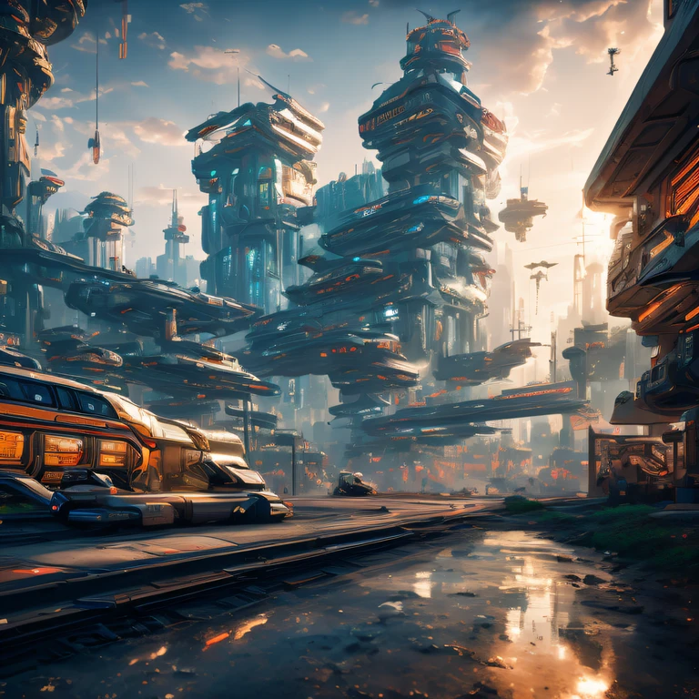 The best images, (8K, RAW photogr, actual), trains, the milky way express, futuristic vehicle, Transformers steel train,optimus prime train,Lite version, iridescent metal plating, Detailed and delicate depictions and gorgeous and dynamic painting techniques, background galaxy, magnificent view, professional flame,ultra-realistic realism,futuristic train fantasy,Surreal dreams,Surrealism art fantasy style,Epic digital fantasy art style,lute,HighDynamicRange,Beautiful sci-fi art, Sci-fi train digital art illustration, Digital Cyberpunk Art, science fiction digital painting, futuristic digital painting, futuristic concept art, Sci-Fi Galaxy Train Cyberpunk, The landscape in front of cyberpunk alien utopia, science fiction digital art, Advanced digital cyberpunk art, dreamy cyberpunk girls