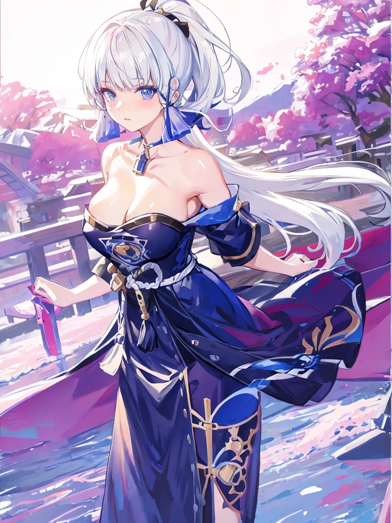 Anime girl with long hair in dress holding sword, azur lane style, white-haired god, Translucent fluid flowing from the《Azure route》videogame, anime goddess, from the girl, Detailed pubic hair. Girl Front, seductive anime girls, Cute anime waifu wearing nice clothes, Kushatkrenz Key Artistic Women, 《Azure route》The character, in dress