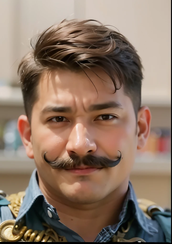 Boy with mustache