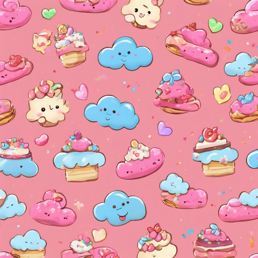 nuage rose avec des eclairs noirs