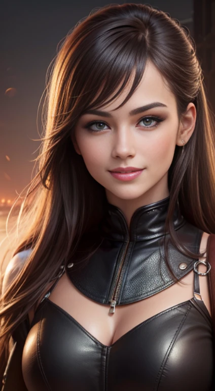 long straight dark brown haired gamer girl leaning into the camera, three-quarter headshot, photo from front above, dark red hoodie, straight hair, large leather gamer headphones, medium breasts, skintight black top:1.2, cleavage, purple bra:1.2, looking at viewer, realistic, 4k, cinematic lighting, perfect, soft lights, intricate details, high resolution skin:1.2, realistic skin texture, realistic face, perfect anatomy, lean girl, fit girl