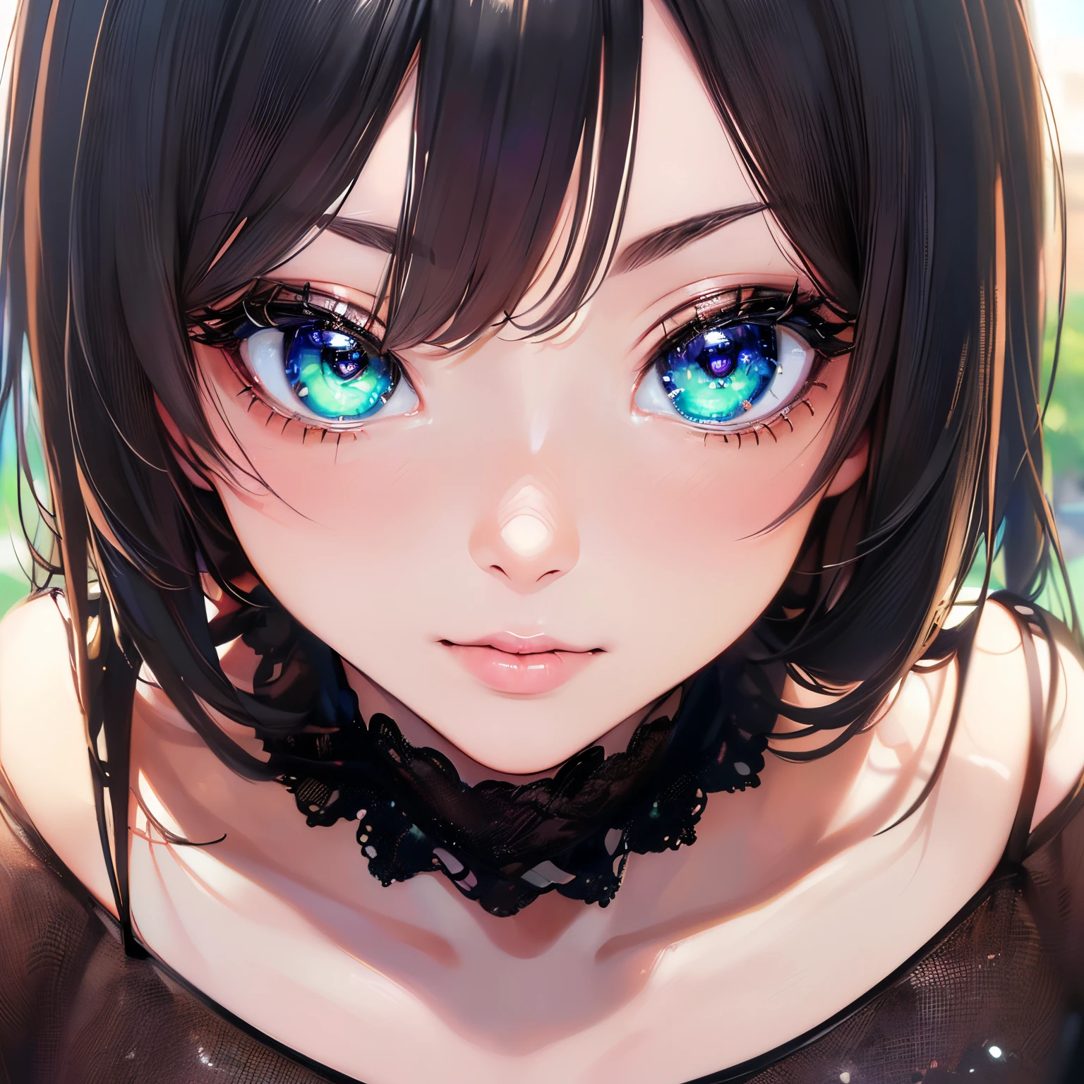 closeup face, detailed digital anime art, Anime with small details, Best Quality, Masterpiece, Ultra-detailed, Beautiful, hight resolution, Original,CG 8K ультрареалистичный, perfect artwork, beatiful face, Face Clean, Skin, hyper realistic, Ultra Detailed, A detailed eye, dramatic lighting, (Realistic) Realistic, Full HD, Best Quality, Best Quality, Beautiful lighting, (8k wallpaper of extremely detailed CG unit), High Details, sharp-focus, The art of dramatic and photorealistic painting, sexy clothes, Lustful smile, lust, taut clothes, pretty eyes,