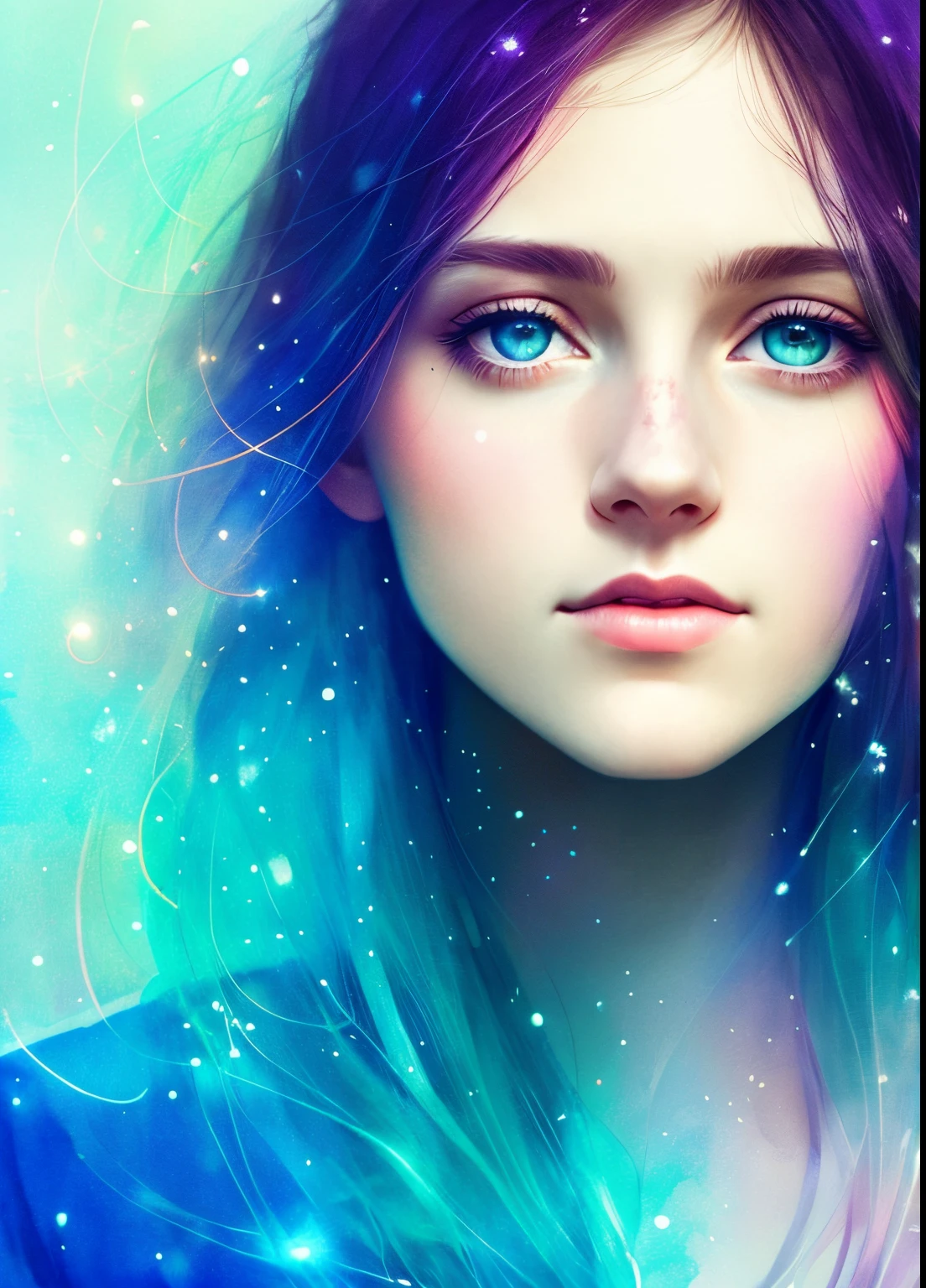 woman with agnes cecile, glowing design, pastel colors, ink drops, autumn lights