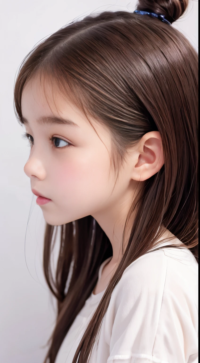 watercolor paiting、Pale shades、Beautiful colors、parfect anatomy、cowboy shot、A girl's profile、、Cute girl s