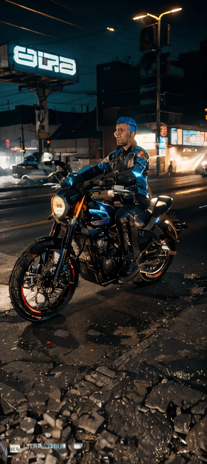 Background change cyberpunk, ultra realistic bike,8k, handsome face,ultra 8k