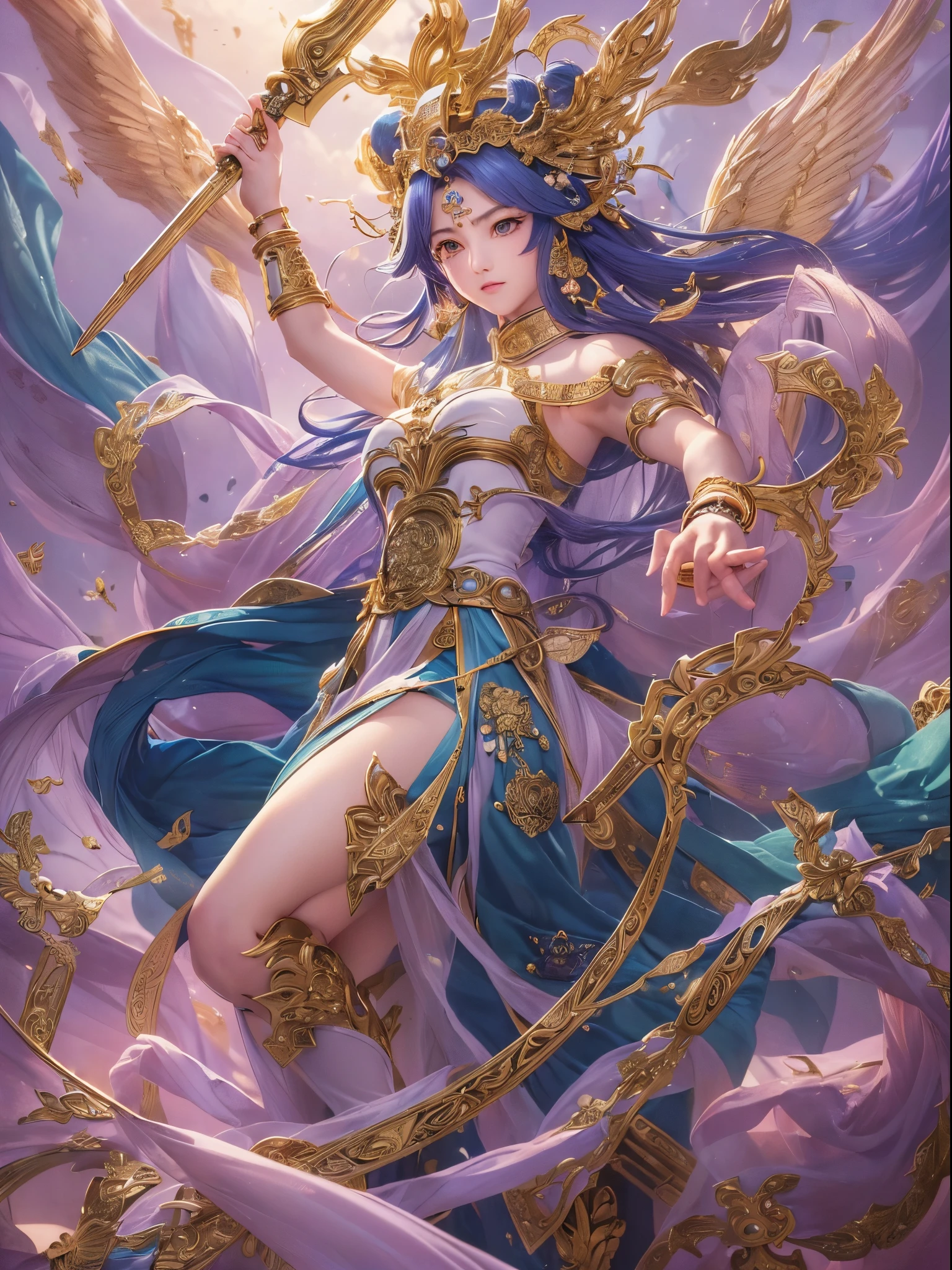 ((Finest quality)),(超A high resolution),(ultra-detailliert),(Meticulous portrayal),((Best Anime)),(Finest works of art),Ultra-Precision Art,The art of astounding depiction,Overwhelming depiction:1.5,Beautiful fantasy art with intricate and detailed details:1.3, (1人の女性:1.5),(Goddess of Victory:1.5),(raise your right arm high:1.4),(Serious gaze:1.3),war cry:1.3
