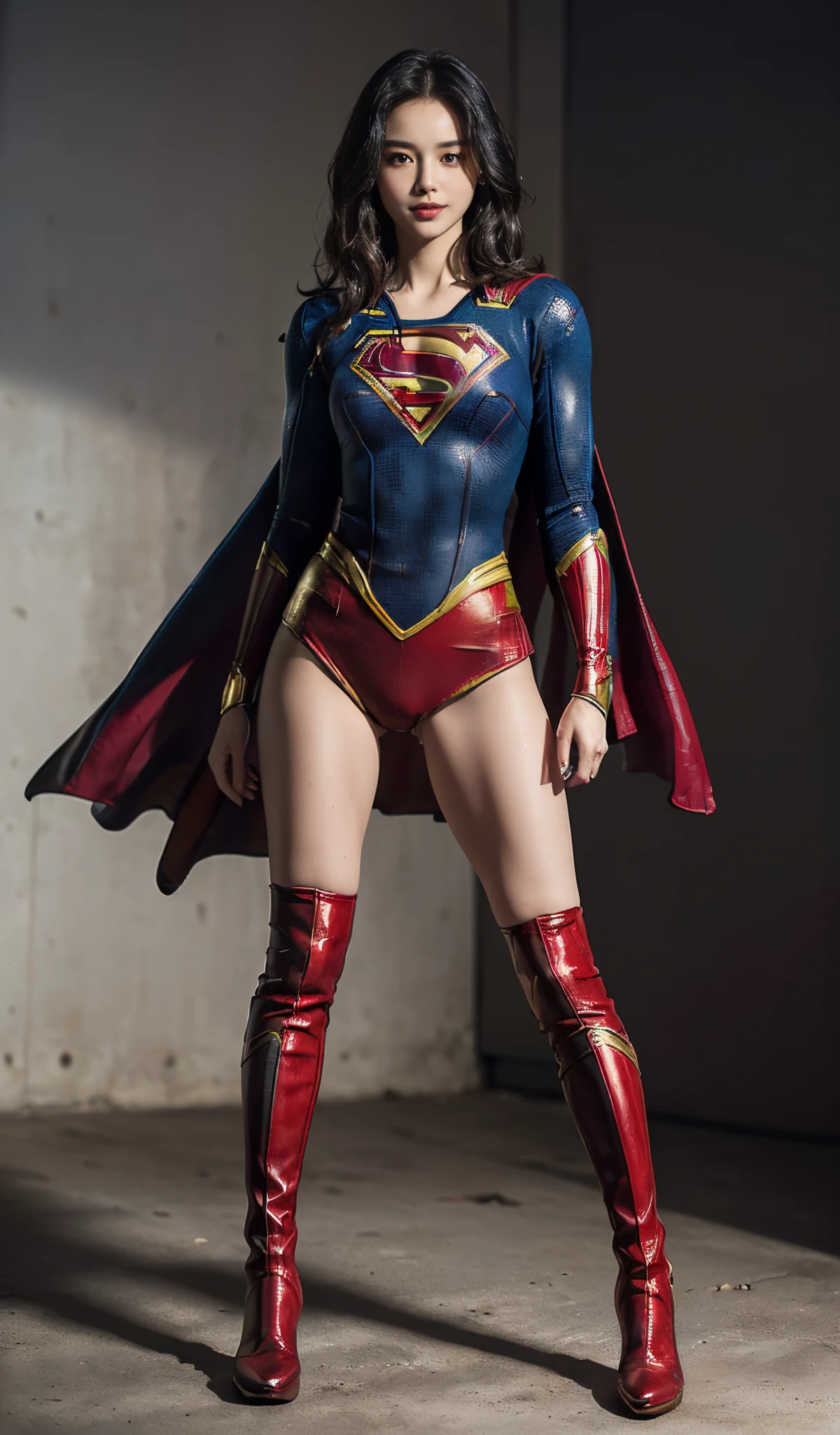 ​masterpiece,Short-haired supergirl spreading her thighs on a hospital operating table、large full breasts、Looking at the camera、Glossy enamel costume、Glossy red enamel long boots、Shiny red skirt、a choker、Glimpse、Fluttering cloak、seduces、sexypose、shame、Insults、insult、cum on、Fayue、ecstacy、radical