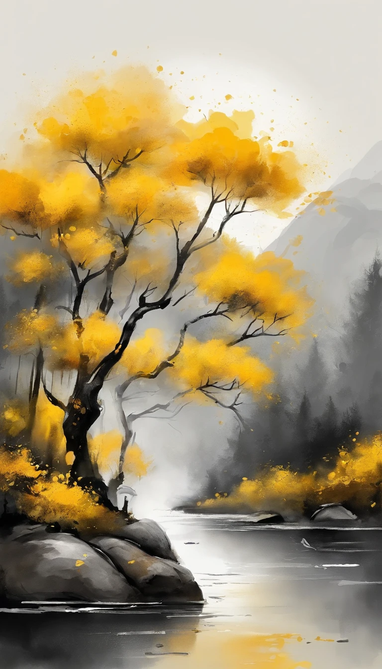 (seek and find,cheerless,So miserable。when the weather is cold or hot,The hardest thing to do。Three glasses and two glasses of light wine,How to beat his tardiness!Etongye,very sad,They're just old acquaintances.。 Yellow flowers piled all over the ground,Haggard injury,Who will pick up today?Keep the windows,How to be born black alone!Wutong and drizzle,Until dusk,little by little。This time is the first,What a sad sentence!),(an Chinese ink painting style),Ink painting style,The light and shadow are soft,(Poetic landscape painting),8k wallpaper,light and shadow effect,Tyndall,Render by Octane,White balance,Extremely detailed pictures,depth of fields,tmasterpiece,realistically,Rays