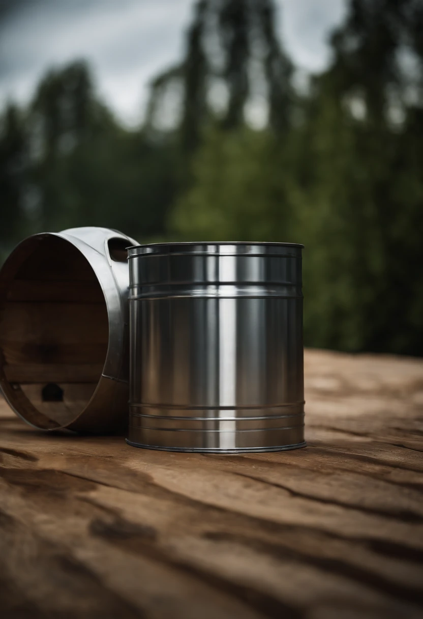 A close-up shot of a barrel of oil being recycled and repurposed, with the barrel being transformed into furniture or other useful items, showcasing the potential for sustainability and creativity, creating a visually innovative and environmentally conscious image.