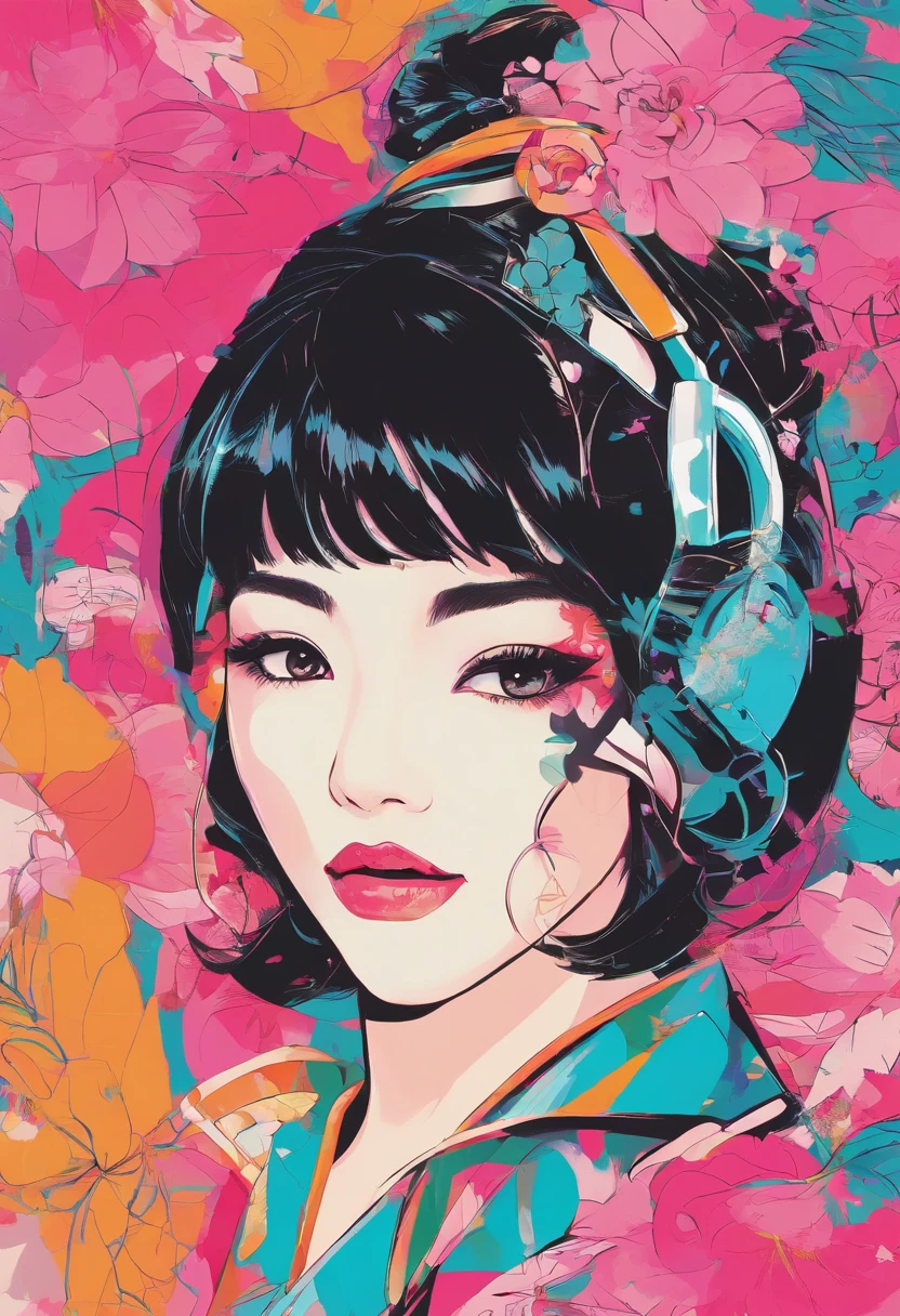 (CREATE A DESIGN) | ILLUSTRACTION ACTOR/MODEL : Jennie Kim Black Pink | VABE : korean vibe | DETAILED : By embracing raw, unfiltered aesthetics that defy traditional design norms, this unique style is often characterized by minimalism, bold typography, and unconventional layouts, drawing inspiration from diverse sources such as Oil Style, digital art, 1990s anime style, Black Hair Bob, Japan beautiful girl, and the vibrant energy of 18-year-olds.