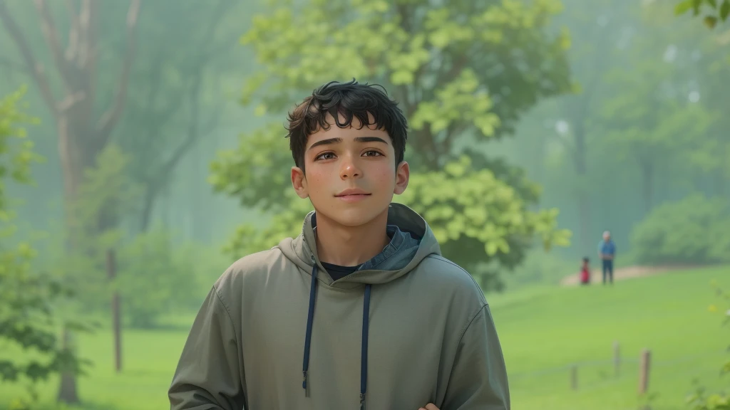 a boy and a girl, twins, Brother and sister, Exactly the same, in jeans and shirts, stand next to each other in full growth, The boy is modest and calm, The boy has a book in his hands, The girl smiles broadly, Kind of hooligan, In his left hand is a wooden sword, soft light, Detailed, High-quality textures, Realistic