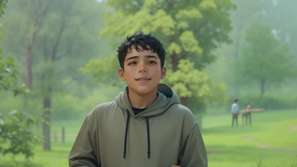 a boy and a girl, twins, Brother and sister, Exactly the same, in jeans and shirts, stand next to each other in full growth, The boy is modest and calm, The boy has a book in his hands, The girl smiles broadly, Kind of hooligan, In his left hand is a wooden sword, soft light, Detailed, High-quality textures, Realistic