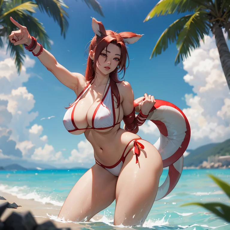 mai shiranui, bikini., poitrine, gros seins, voluptueux, thick thighs, Oppai, hanches larges, Sinueuse, gros cul, cul massif